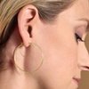 image:imageRossSimons Italian 10kt Yellow Gold Textured and Polished DoubleHoop Earrings