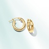 image:imageRossSimons Italian 3mm 10kt Yellow Gold Huggie Hoop Earrings