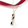 image:imageRossSimons MotherOf Pearl and Onyx Pendant Necklace With 10 ct tw White Topaz in 18kt Yellow Gold Over Sterling 18 inches