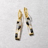 image:imageRossSimons MotherOfPearl and Onyx Drop Earrings With 10 ct tw White Topaz in 18kt Yellow Gold Over Sterling