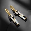 image:imageRossSimons MotherOfPearl and Onyx Drop Earrings With 10 ct tw White Topaz in 18kt Yellow Gold Over Sterling