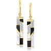 image:imageRossSimons MotherOfPearl and Onyx Drop Earrings With 10 ct tw White Topaz in 18kt Yellow Gold Over Sterling