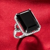 image:imageRossSimons Onyx and 90 ct tw White Topaz Ring in Sterling SilverOnyx