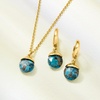 image:imageRossSimons Turquoise Jewelry Set Drop Earrings and Necklace in 18kt Gold Over Sterling 18 inches