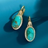 image:imageRossSimons Turquoise and 30 ct tw White Topaz Drop Earrings in 18kt Gold Over Sterling