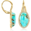 image:imageRossSimons Turquoise and 30 ct tw White Topaz Drop Earrings in 18kt Gold Over Sterling