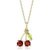 image:imagePure Collection by RossSimons 060 ct tw Garnet and 10 ct tw Peridot Cherry Pendant Necklace in 14kt Yellow GoldGarnet