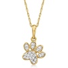 image:imageRossSimons 010 ct tw Diamond Paw Print Pendant Necklace in 10kt Yellow GoldDiamond