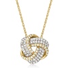 image:imageRossSimons 020 ct tw Diamond Love Knot Pendant Necklace in 10kt Yellow Gold 16 inches