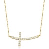image:imageRossSimons 020 ct tw Diamond Sideways Cross Necklace in 10kt Yellow Gold18 Inches
