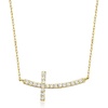image:imageRossSimons 020 ct tw Diamond Sideways Cross Necklace in 10kt Yellow Gold20 Inches