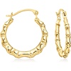 image:imageRossSimons 10kt Yellow Gold Bamboo Hoop Earrings