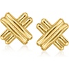 image:imageRossSimons 10kt Yellow Gold Ribbed X Stud Earrings