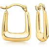 image:imageRossSimons 10kt Yellow Gold Squared Huggie Hoop Earrings