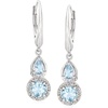 image:imageRossSimons 125 ct tw Aquamarine and 13 ct tw Diamond Drop Earrings in Sterling Silver