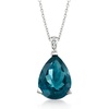 image:imageRossSimons 1300 Carat London Blue Topaz Pendant Necklace With Diamonds in Sterling SilverTopaz