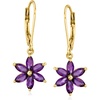 image:imageRossSimons 160 ct tw Amethyst Flower Drop Earrings in 18kt Gold Over Sterling