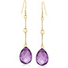 image:imageRossSimons 1600 ct tw Amethyst Drop Earrings With Bead Stations in 14kt Yellow Gold
