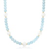 image:imageRossSimons 19000 ct tw Aquamarine Bead and 1112mm Cultured Baroque Pearl Necklace With 14kt Yellow Gold20 Inches
