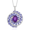 image:imageRossSimons 200 Carat Amethyst and 230 ct tw Tanzanite Pendant Necklace With 50 ct tw White Zircons in Sterling Silver 18 inches
