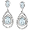 image:imageRossSimons 260 ct tw Aquamarine and 140 ct tw White Topaz PearShaped Drop Earrings in Sterling Silver