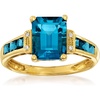 image:imageRossSimons 300 ct tw London Blue Topaz Ring With Diamonds in 14kt Yellow GoldTopaz