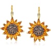 image:imageRossSimons 350 ct tw Citrine and 80 ct tw Smoky Quartz Sunflower Drop Earrings in 18kt Gold Over Sterling