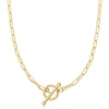 image:imageRossSimons 3mm 10kt Yellow Gold Paper Clip Link Toggle Necklace180 Inches