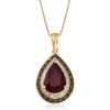 image:imageRossSimons 410 Carat Garnet and 20 ct tw Red and White Diamond Pendant Necklace in 18kt Gold Over SterlingGarnet