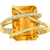 image:imageRossSimons 550 Carat Citrine and 15 ct tw Diamond Ring in 14kt Yellow GoldCitrine