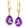 image:imageRossSimons 550 ct tw PearShaped Amethyst Earrings in 14kt Yellow Gold