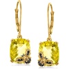 image:imageRossSimons 725 ct tw Lemon Quartz Bumblebee Drop Earrings With Smoky Quartz and Black Spinel Accents in 18kt Gold Over Sterling