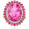 image:imageRossSimons 825 Carat Pink Topaz and 90 ct tw Ruby Ring With 19 ct tw Diamonds in 14kt Yellow GoldRuby