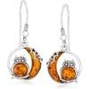 image:imageRossSimons Amber Owl and Crescent Moon Drop Earrings in Sterling Silver
