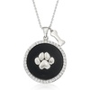 image:imageRossSimons Black Onyx and 71 ct tw White Topaz Paw Print Pendant Necklace in Sterling SilverOnyx