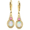 image:imageRossSimons Ethiopian Opal and 30 ct tw Pink Tourmaline Drop Earrings in 18kt Gold Over Sterling
