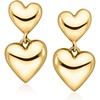 image:imageRossSimons Italian 10kt Yellow Gold DoubleHeart Drop Earrings
