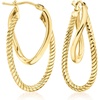 image:imageRossSimons Italian 10kt Yellow Gold DoubleOval Hoop Drop Earrings