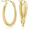 image:imageRossSimons Italian 10kt Yellow Gold DoubleOval Twisted Hoop Earrings