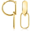 image:imageRossSimons Italian 10kt Yellow Gold Paper Clip Link Hoop Drop Earrings