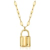 image:imageRossSimons Italian 10kt Yellow Gold Puffed Lock Necklace160 Inches