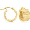 image:imageRossSimons Italian 10kt Yellow Gold Textured Wide Huggie Hoop Earrings