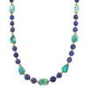 image:imageRossSimons Lapis and Turquoise Bead Necklace With 18kt Gold Over Sterling 18 inches