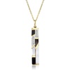 image:imageRossSimons MotherOf Pearl and Onyx Pendant Necklace With 10 ct tw White Topaz in 18kt Yellow Gold Over Sterling 18 inches