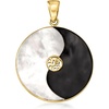 image:imageRossSimons MotherOfPearl and Black Agate YinYang Pendant in 14kt Yellow Gold