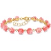 image:imageRossSimons Pink Coral and 130 ct tw White Topaz Rose Bracelet in 18kt Gold Over Sterlingcoral