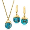 image:imageRossSimons Turquoise Jewelry Set Drop Earrings and Necklace in 18kt Gold Over Sterling 18 inches