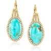 image:imageRossSimons Turquoise and 30 ct tw White Topaz Drop Earrings in 18kt Gold Over Sterling