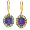 image:imageRossSimons Turquoise and 500 ct tw Amethyst Drop Earrings in 18kt Gold Over Sterling