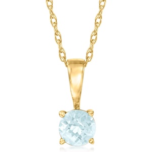 image:imagePure Collection by RossSimons 020 Carat Aquamarine Pendant Necklace in 14kt Yellow Goldblue
